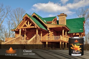 Light honey log home