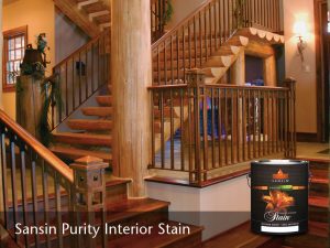 Log home stairs